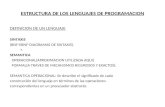 ESTRUCTURA DE LOS LENGUAJES DE PROGRAMACION DEFINICION DE UN LENGUAJE SINTAXIS (BNF-EBNF-DIAGRAMAS DE SINTAXIS). + SEMANTICA OPERACIONAL(APROXIMACION UTILIZADA.