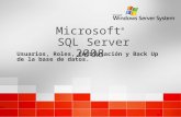 Microsoft ® SQL Server 2008 Usuarios, Roles, Encriptación y Back Up de la base de datos.