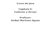 Curso de Java Capitulo 6: Cadenas y Arrays Profesor: Aníbal Martínez Aguas.