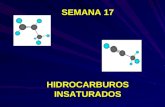 SEMANA 17 HIDROCARBUROS INSATURADOS. Compuestos que contienen menos átomos de hidrógeno que los correspondientes alcanos. Por ser deficientes en hidrógeno.