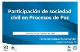 Participación de sociedad civil en Procesos de Paz Fernando Sarmiento Santander Equipo Iniciativas de Paz Cúcuta, 12 de Octubre de 2013.