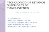 TECNOLOGICO DE ESTUDIOS SUPERIORES DE TIANGUISTENCO TRANSFERENCIA DE LA LUZ INTEGRANTES: MEJIA ALCANTARA OSCAR DIAZ LEAL GASTELUM ELIZABETH RIJAS BENHUMEA.