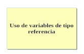 Uso de variables de tipo referencia. Notas generales Uso de variables de tipo referencia Uso de tipos referencia comunes La jerarquía de objetos Espacios.