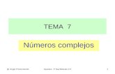 @ Angel Prieto BenitoApuntes 1º Bachillerato CT1 Números complejos TEMA 7.
