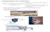 ESPESADO DE FANGOS Por decantación Por flotación Por centrifugación Sobrenadante Fango espesado Aire Objetivo: Reducir el volumen del fango para Reducir.