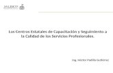 Los Centros Estatales de Capacitación y Seguimiento a la Calidad de los Servicios Profesionales. Ing. Héctor Padilla Gutiérrez.