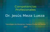 Competencias Profesionales Dr. Jesús Meza Lueza Tecnológico de Monterrey, Campus Ciudad de México 2007.
