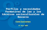 Perfiles y necesidades formativas de las y los técnicos socioculturales de Navarra Conclusiones 23 mayo 2008.