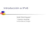 Introducción a IPv6 José Domínguez Carlos Vicente Universidad de Oregón.