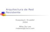 Arquitectura de Red Resistente Guayaquil, Ecuador 2004 Mike De Leo mdeleo@cisco.com.