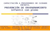 CAPACITACIÓN A PROVEEDORES DE CUIDADO INFANTIL PREVENCIÓN DE ENVENENAMIENTO infantil con plomo SUCURSAL - PREVENCIÓN DE ENVENENAMIENTO INFANTIL CON PLOMO