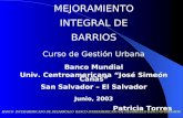 BANCO INTERAMERICANO DE DESARROLLO BANCO INTERAMERICANO DE DESARROLLO BANCO INTERAMERI MEJORAMIENTO INTEGRAL DE BARRIOS Curso de Gestión Urbana Banco Mundial.