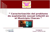 Caracterización del problema de explotación sexual infantil en el Municipio Chacao Caracterización del problema de explotación sexual infantil en el Municipio.