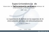 Dirección de Regulación Técnica y Derechos – Jefatura de Interconexión y Acceso a Redes (DRT-JIA)  Lima - Junio 2005 Superintendencia.