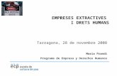 EMPRESES EXTRACTIVES I DRETS HUMANS Tarragona, 28 de novembre 2008 Maria Prandi Programa de Empresa y Derechos Humanos.