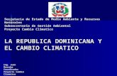 Secretaria de Estado de Medio Ambiente y Recursos Naturales Subsecretaria de Gestión Ambiental Proyecto Cambio Climatico LA REPUBLICA DOMINICANA Y EL CAMBIO.