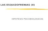 LAS ESQUIZOFRENIAS (II) HIPOTESIS PSICOBIOLOGICAS.