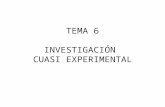 TEMA 6 INVESTIGACIÓN CUASI EXPERIMENTAL. Índice 1.Introducción 2.Características de los diseños cuasi experimentales 3.Notación 4.Clasificación de los.