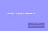 Uniones de piezas metálicas Uniones fijas Uniones desmontables.