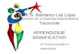 I.E.S. Barranco Las Lajas CENTRO DE ATENCIÓN PREFERENTE Tacoronte APRENDIZAJE SIGNIFICATIVO Mª Victoria González H. Matemáticas.