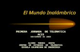 El Mundo Inalámbrico PRIMERA JORNADA DE TELEMATICA ACIS NOVIEMBRE DE 2003 ALVARO TORRES NIETO CENTRO DE ESTUDIOS DE TELEMATICA ESCUELA COLOMBIANA DE INGENIERIA.
