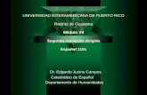 UNIVERSIDAD INTERAMERICANA DE PUERTO RICO Recinto de Guayama Módulo VII Segunda narración dirigida Español 1101 Dr. Edgardo Jusino Campos Catedrático de.