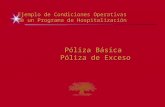 Póliza Básica Póliza Básica Póliza de Exceso Póliza de Exceso Ejemplo de Condiciones Operativas de un Programa de Hospitalización.