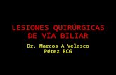 LESIONES QUIRÚRGICAS DE VÍA BILIAR Dr. Marcos A Velasco Pérez RCG.