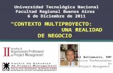 Universidad Tecnológica Nacional Facultad Regional Buenos Aires 6 de Diciembre de 2011 CONTEXTO MULTIPROYECTO: UNA REALIDAD DE NEGOCIO Raúl Bellomusto,