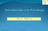 Tema 5: Memoria Mar GonzálezT5- INTR-PSI 1. Tema 5: Memoria La memoria Funcionamiento: tipos de memoria Recuerdo y olvido Mar GonzálezT5- INTR-PSI2.