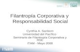 Filantropía Corporativa y Responsabilidad Social Cynthia A. Sanborn Universidad del Pacífico Seminario de Filantropía Corporativa y RSE ITAM - Mayo 2008.