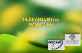 HERRAMIENTAS MANUALES Definición Herramientas Manuales: Se consideran aquellas herramientas utilizadas generalmente de forma individual y que las acciona.
