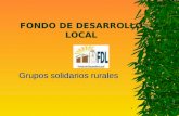 1 FONDO DE DESARROLLO LOCAL Grupos solidarios rurales Grupos solidarios rurales.