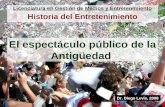 El espectáculo público de la Antigüedad Licenciatura en Gestión de Medios y Entretenimiento Historia del Entretenimiento Dr. Diego Levis, 2008.