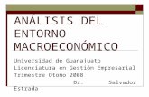 ANÁLISIS DEL ENTORNO MACROECONÓMICO Universidad de Guanajuato Licenciatura en Gestión Empresarial Trimestre Otoño 2008 Dr. Salvador Estrada.