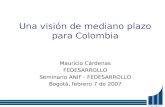 Una visión de mediano plazo para Colombia Mauricio Cárdenas FEDESARROLLO Seminario ANIF - FEDESARROLLO Bogotá, febrero 7 de 2007.