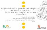 Organización y gestión de proyectos de virtualización: Entornos físicos VS entornos virtuales Mario González Díez Jefe de la Unidad de Explotación Instituto.