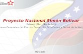 Marzo 2010 Proyecto Nacional Simón Bolívar Primer Plan Socialista Líneas Generales del Plan de Desarrollo Económico y Social de la Nación.