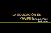 LA EDUCACIÓN EN VALORES M. en C. Carlos A. Poot Delgado.