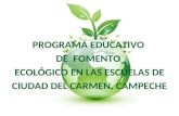 PROGRAMA EDUCATIVO DE FOMENTO ECOLÓGICO EN LAS ESCUELAS DE CIUDAD DEL CARMEN, CAMPECHE.
