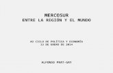 MERCOSUR ENTRE LA REGIÓN Y EL MUNDO ALFONSO PRAT-GAY #2 CICLO DE POLÍTICA Y ECONOMÍA 13 DE ENERO DE 2014.