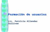Formación de usuarios Lic. Patricia Allendez Sullivan.