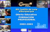 IES Castillo de Luna Alburquerque Oferta Educativa FORMACIÓN PROFESIONAL 2002-2003 Jdportalo ©2002.