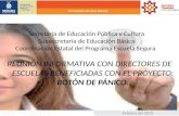 Febrero del 2013 REUNIÓN INFORMATIVA CON DIRECTORES DE ESCUELAS BENEFICIADAS CON EL PROYECTO: BOTÓN DE PÁNICO. Secretaría de Educación Pública y Cultura.