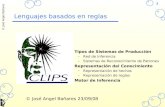 1 © José Angel Bañares Tipos de Sistemas de Producción –Red de Inferencia –Sistemas de Reconocimiento de Patrones Representación del Conocimiento –Representación.