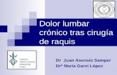 Dolor lumbar crónico tras cirugía de raquis Dr Juan Asensio Samper Drª María Garví López.
