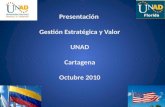 Presentación Gestión Estratégica y Valor UNAD Cartagena Octubre 2010.