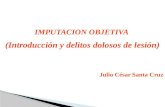 IMPUTACION OBJETIVA (Introducción y delitos dolosos de lesión) Julio César Santa Cruz.