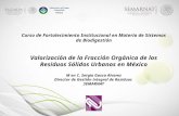 Curso de Fortalecimiento Institucional en Materia de Sistemas de Biodigestión Valorización de la Fracción Orgánica de los Residuos Sólidos Urbanos en México.