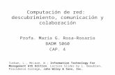 Computación de red: descubrimiento, comunicación y colaboración Profa. María G. Rosa-Rosario BADM 5060 CAP. 4 Turban, L., McLean, W.; Information Technology.